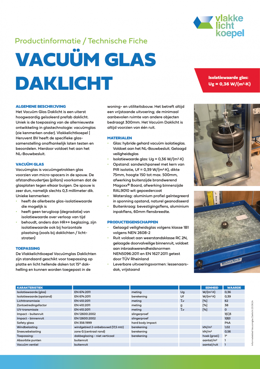 Vacuüm Glas Daklicht